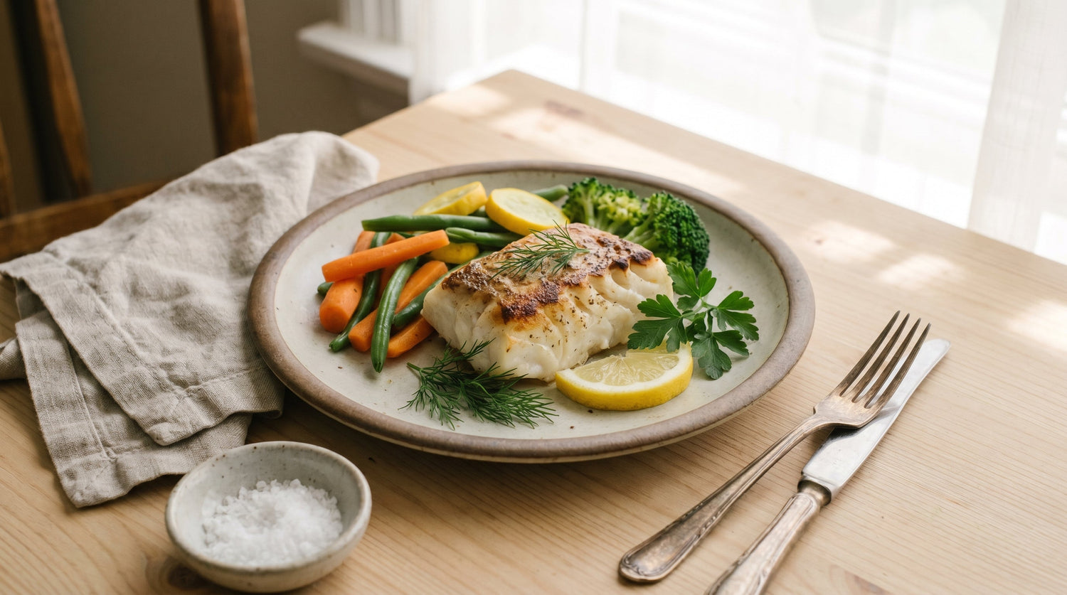 Merluzzo verdure ed erbe