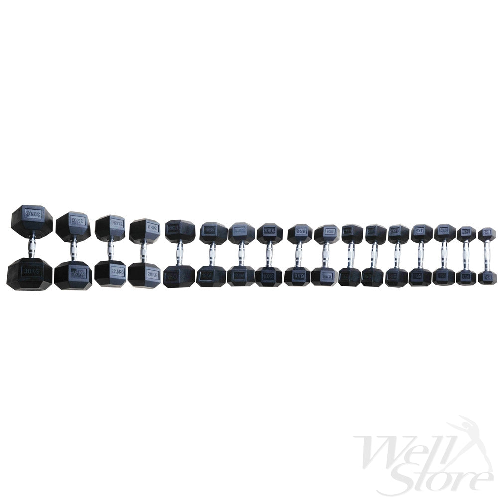 Manubrio Esagonale Gommato - Peso: 37.5 kg
